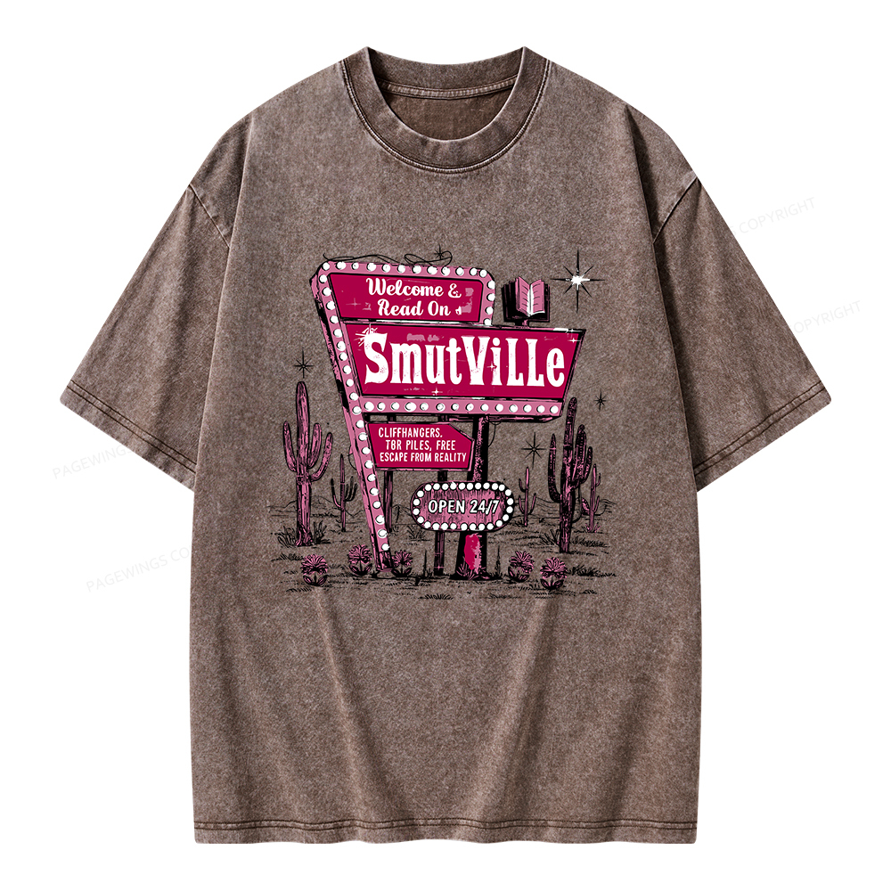 Pagewings Welcome To Smutville Unisex Washed T-shirt
