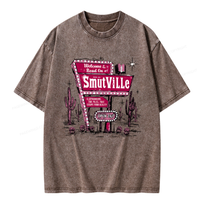 Pagewings Welcome To Smutville Unisex Washed T-shirt