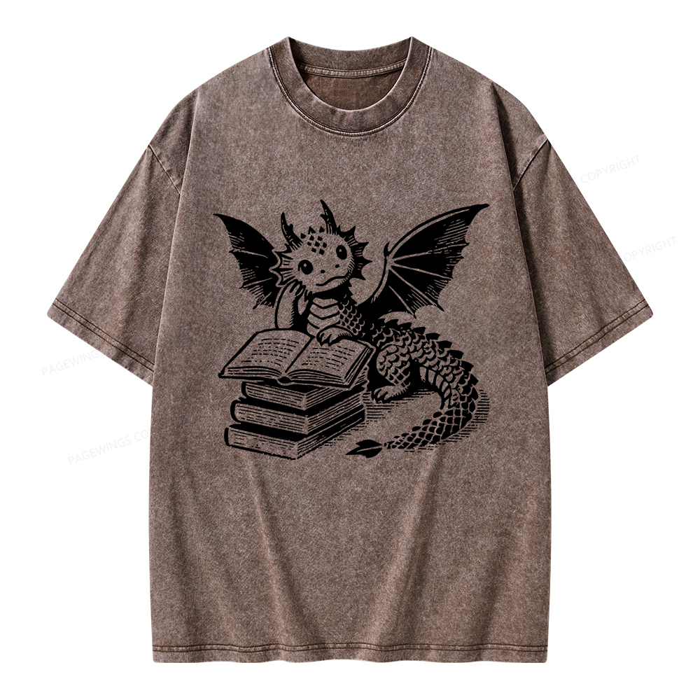 Pagewings I'm Not A Bookworm I'm A Book Dragon Unisex Washed T-shirt