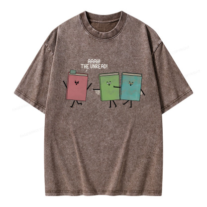 Pagewings Aaah The Unread Unisex Washed T-shirt