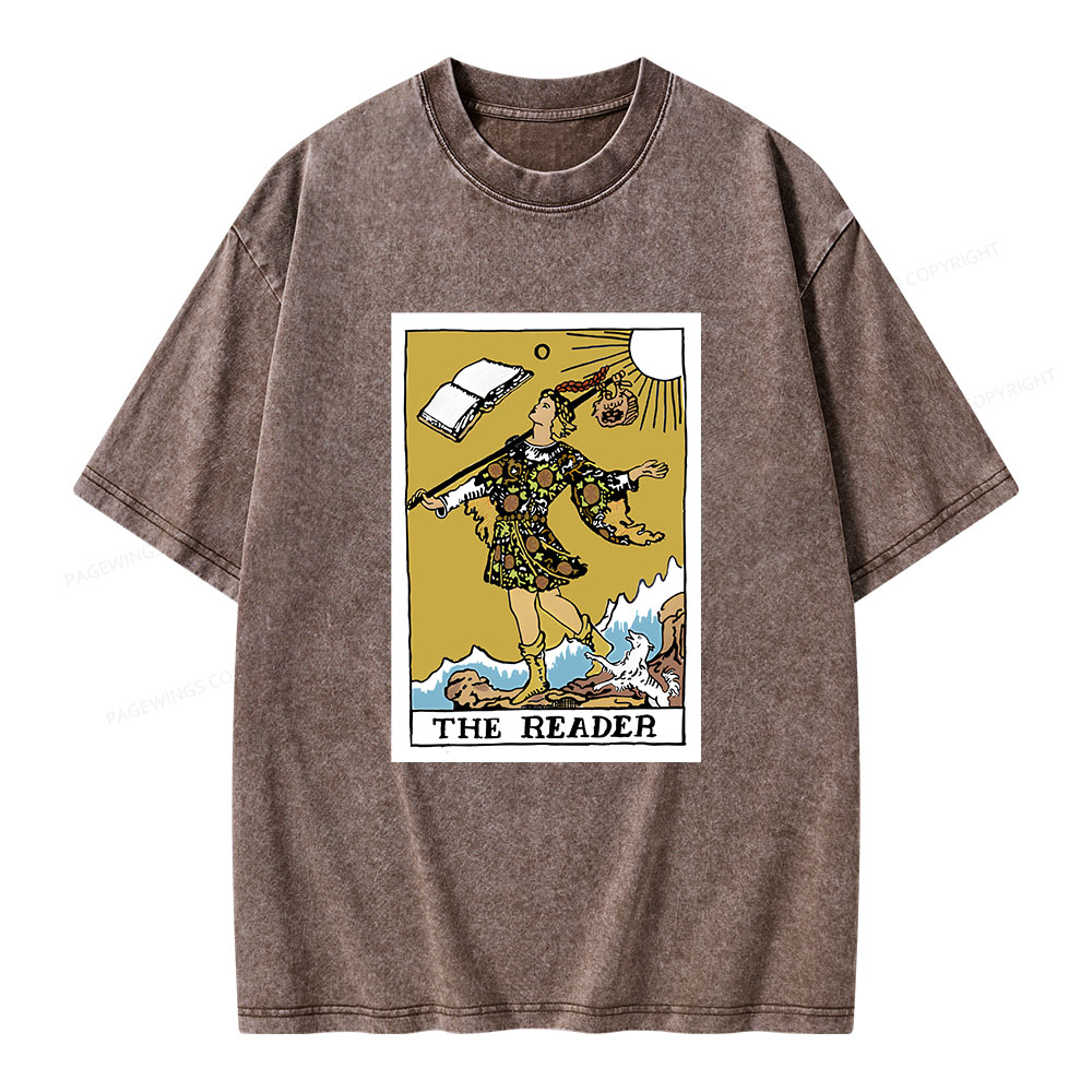 Pagewings Bookish Tarot--The Reader Unisex Washed T-shirt