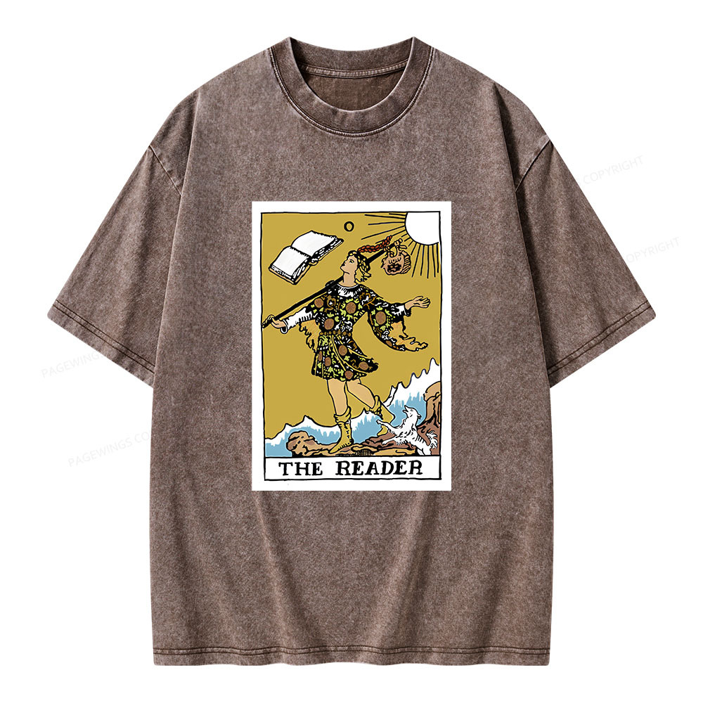 Pagewings Bookish Tarot--The Reader Unisex Washed T-shirt