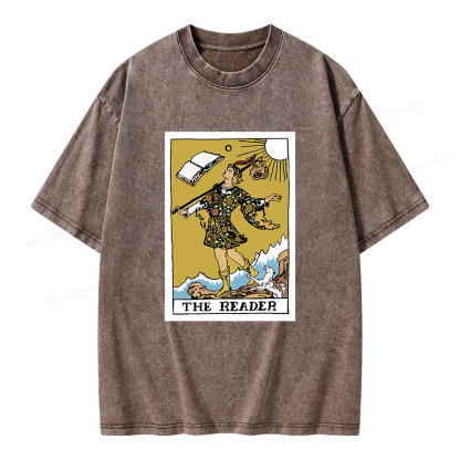 Pagewings Bookish Tarot--The Reader Unisex Washed T-shirt