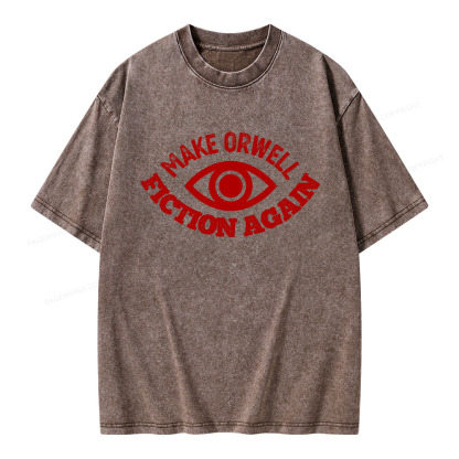 Pagewings Make Orwell Fiction Again Book Unisex Washed T-shirt