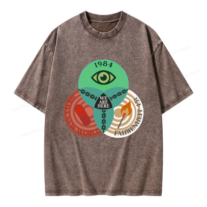 Pagewings We Are Here Unisex Washed T-shirt