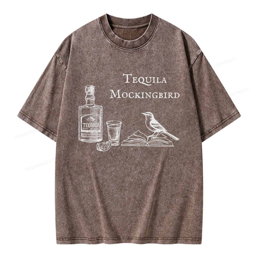 Pagewings Tequila Mockingbird Unisex Washed T-shirt