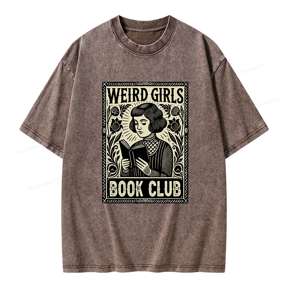 Pagewings Weird Girls Book Club Unisex Washed T-shirt