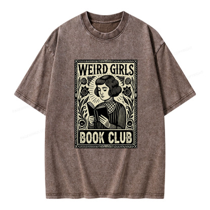 Pagewings Weird Girls Book Club Unisex Washed T-shirt