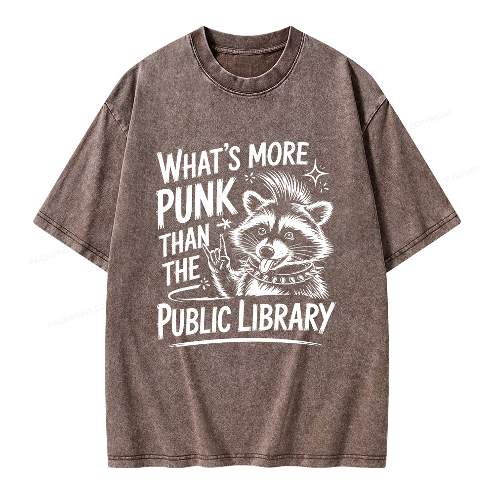Pagewings What’s More Punk Than The Public Library Unisex Washed T-shirt