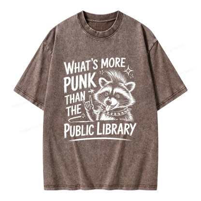 Pagewings What’s More Punk Than The Public Library Unisex Washed T-shirt