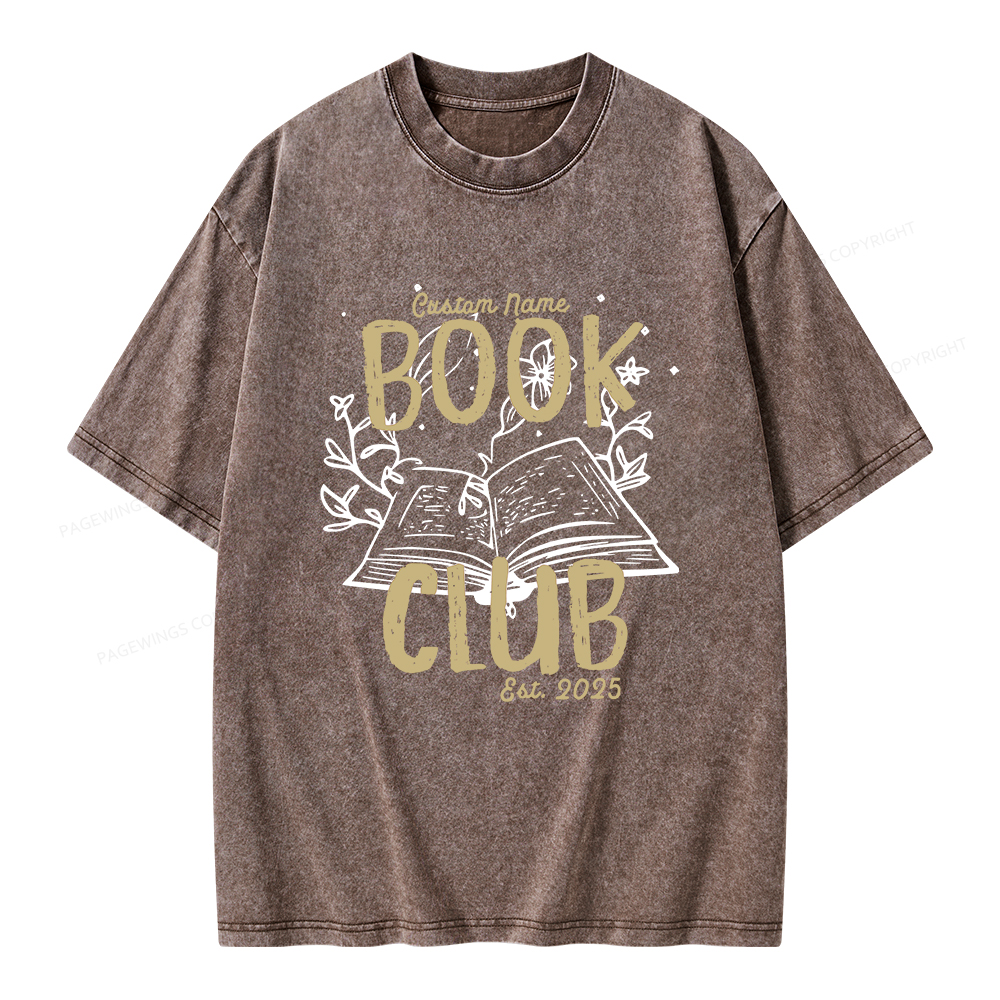Pagewings Personalized  Book Club Unisex Washed T-shirt