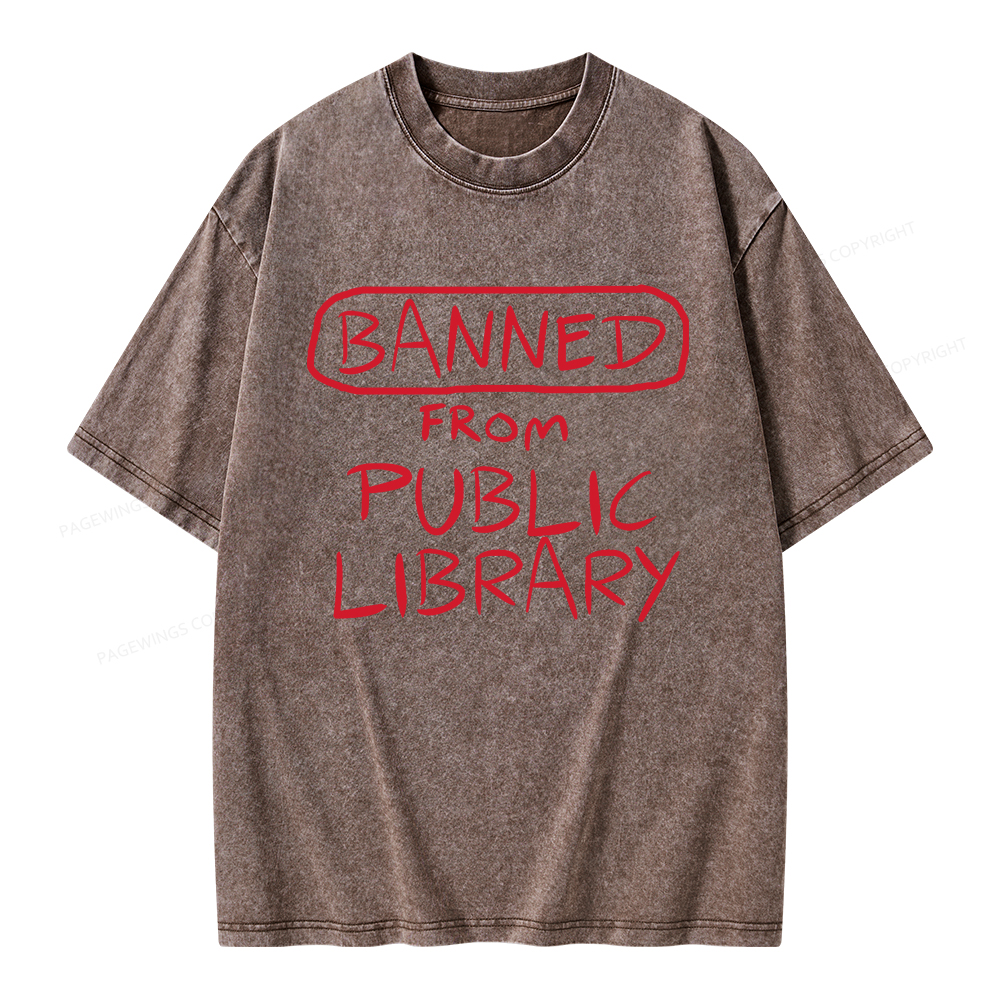 Pagewings Banned From Public Library Unisex Washed T-shirt