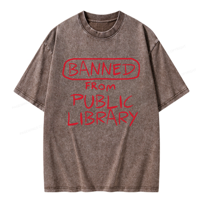 Pagewings Banned From Public Library Unisex Washed T-shirt