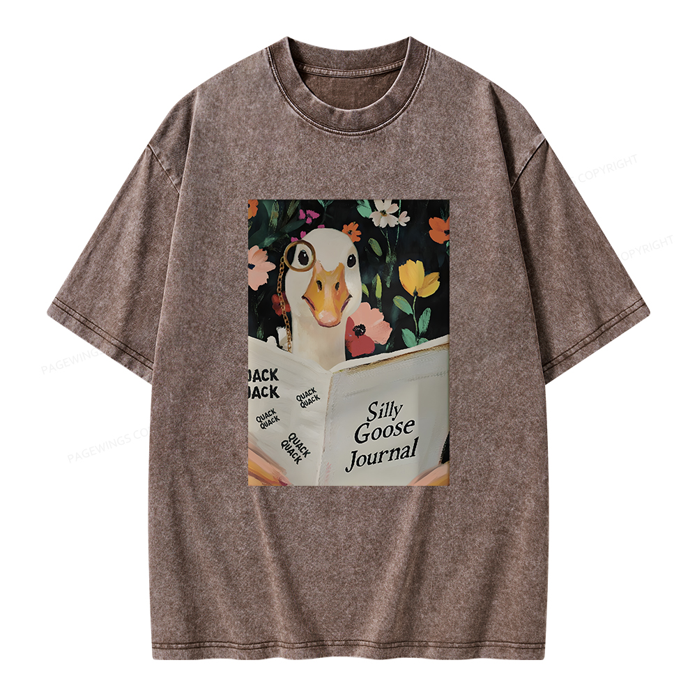 Pagewings Silly Goose Journal Unisex Washed T-shirt