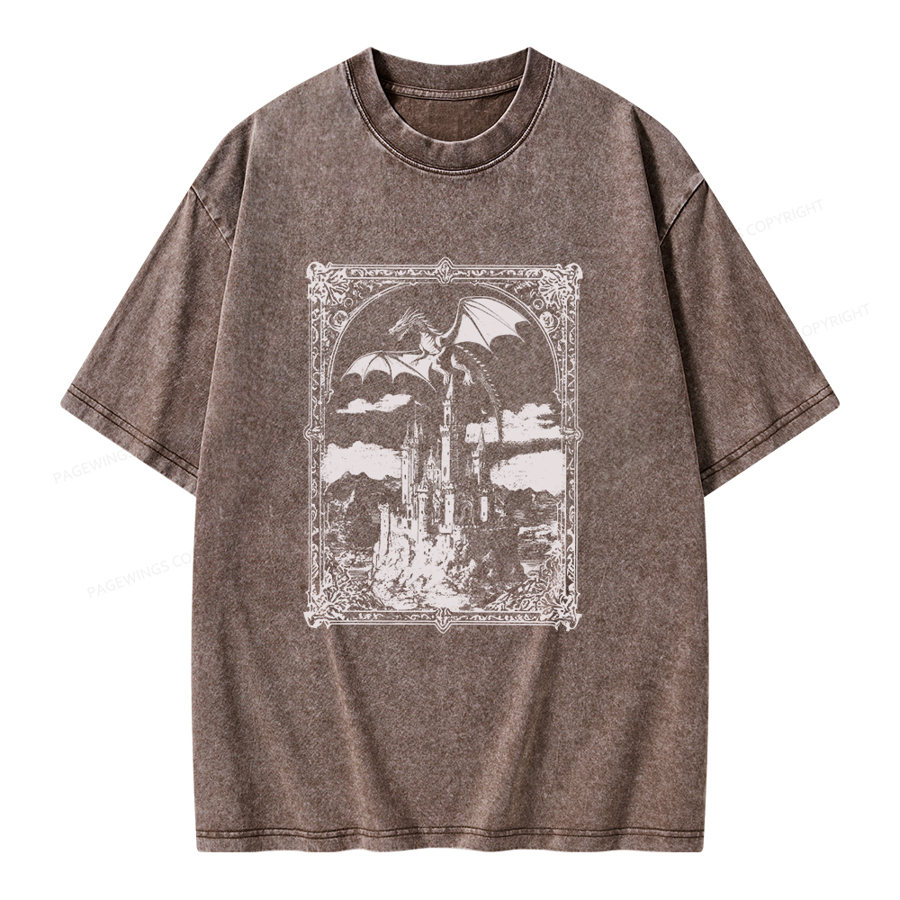 Pagewings Vintage Dragon Unisex Washed T-shirt