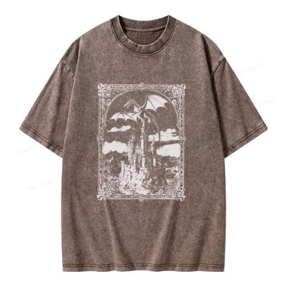 Pagewings Vintage Dragon Unisex Washed T-shirt
