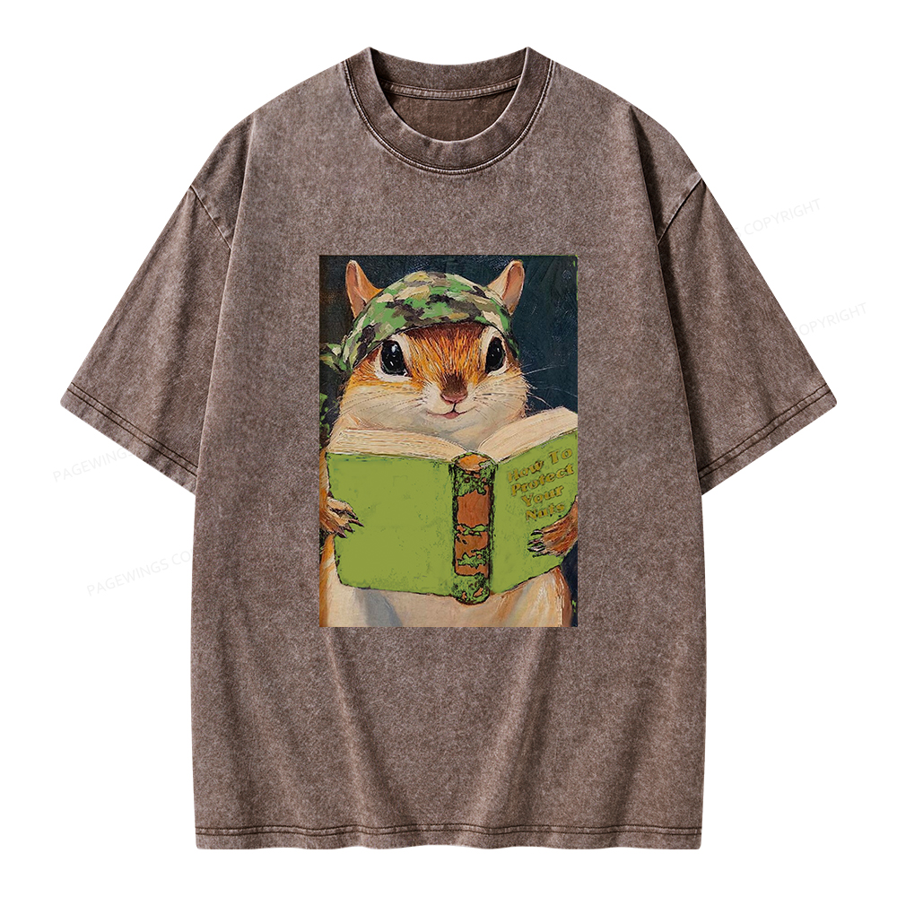 Pagewings How To Protect Your Nuts Unisex Washed T-shirt
