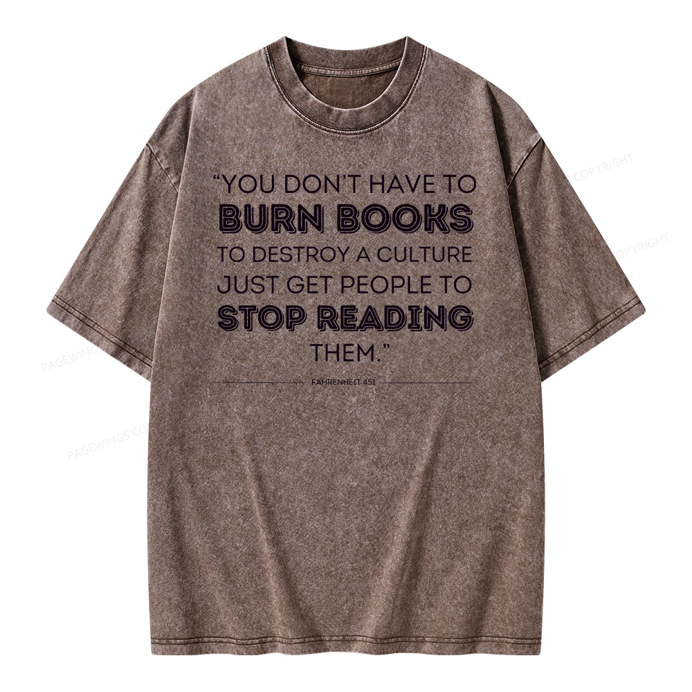 Pagewings Dystopian Book Shirt Classic Literature Gift Unisex Washed T-shirt