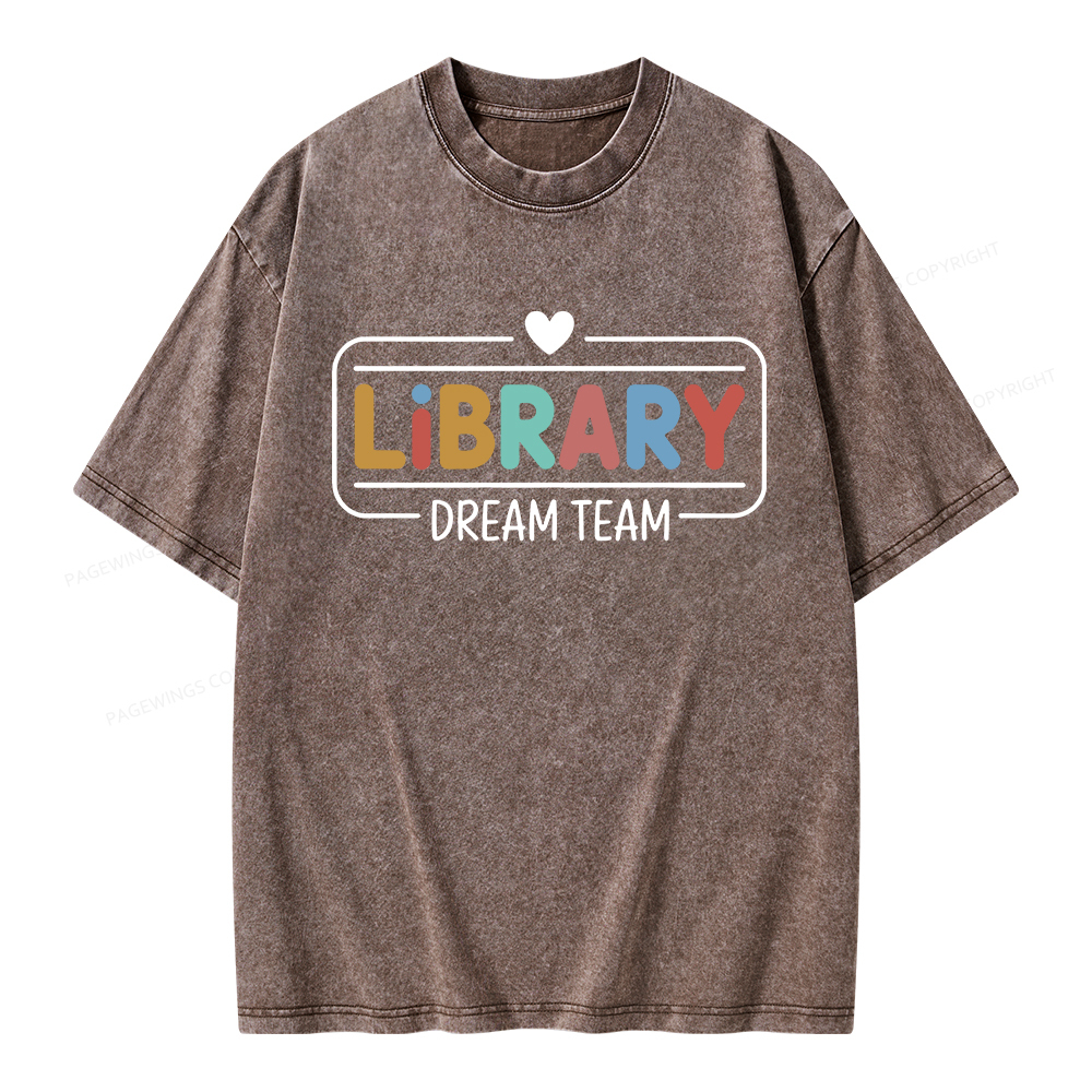 Pagewings Library Dream Team Unisex Washed T-shirt