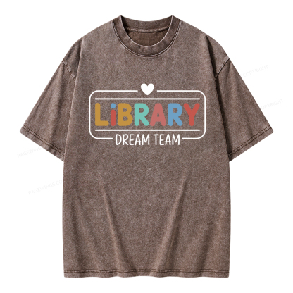 Pagewings Library Dream Team Unisex Washed T-shirt