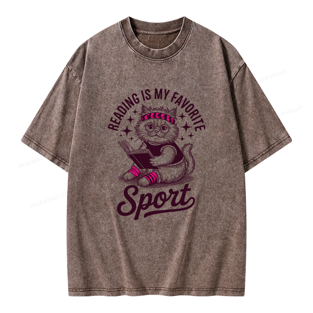 Pagewings Reading is My Favorite Sport Unisex Washed T-shirt