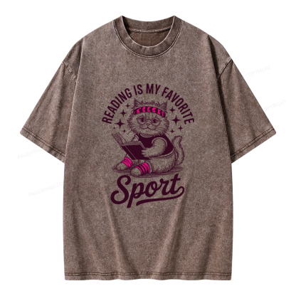Pagewings Reading is My Favorite Sport Unisex Washed T-shirt