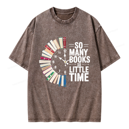Pagewings So Many Books So Little Time Unisex Washed T-shirt