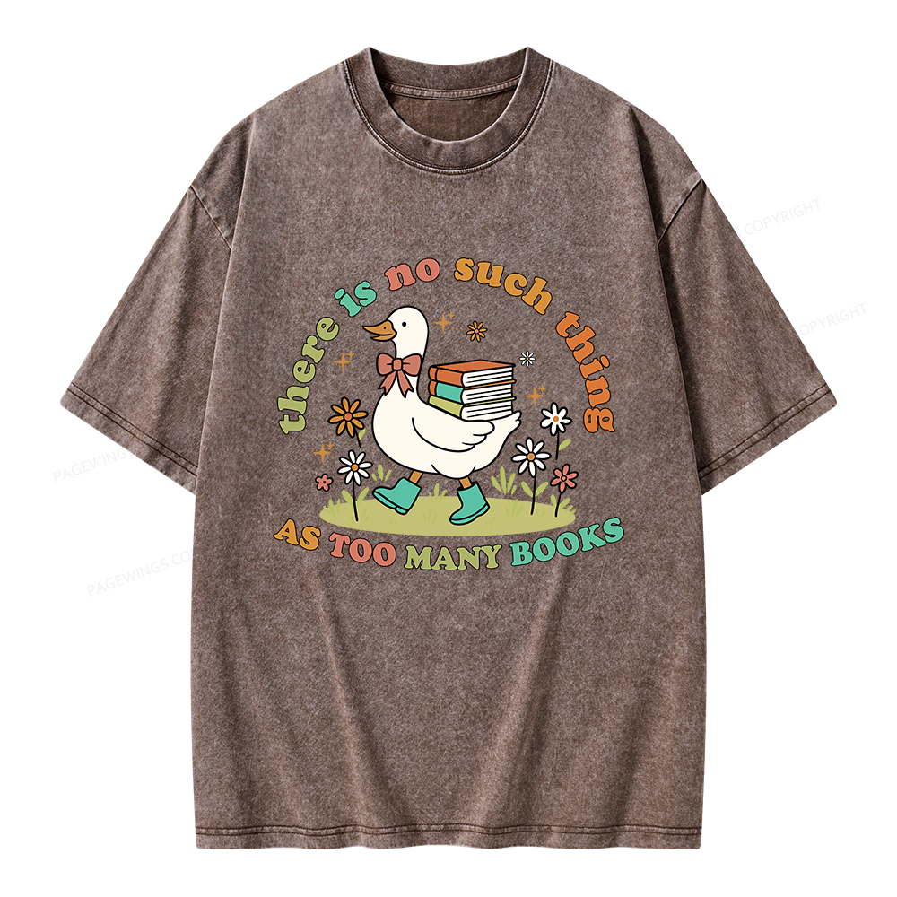 Pagewings Cute Bookish Goose Unisex Washed T-shirt