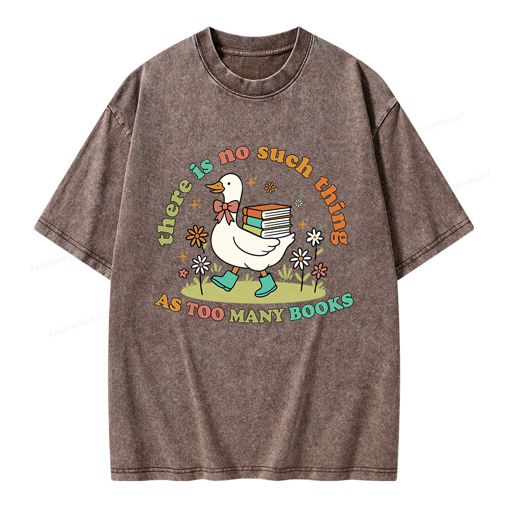 Pagewings Cute Bookish Goose Unisex Washed T-shirt