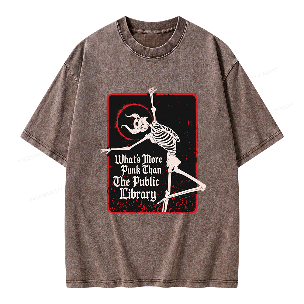 Pagewings What's More Punk Than The Public Library Unisex Washed T-shirt