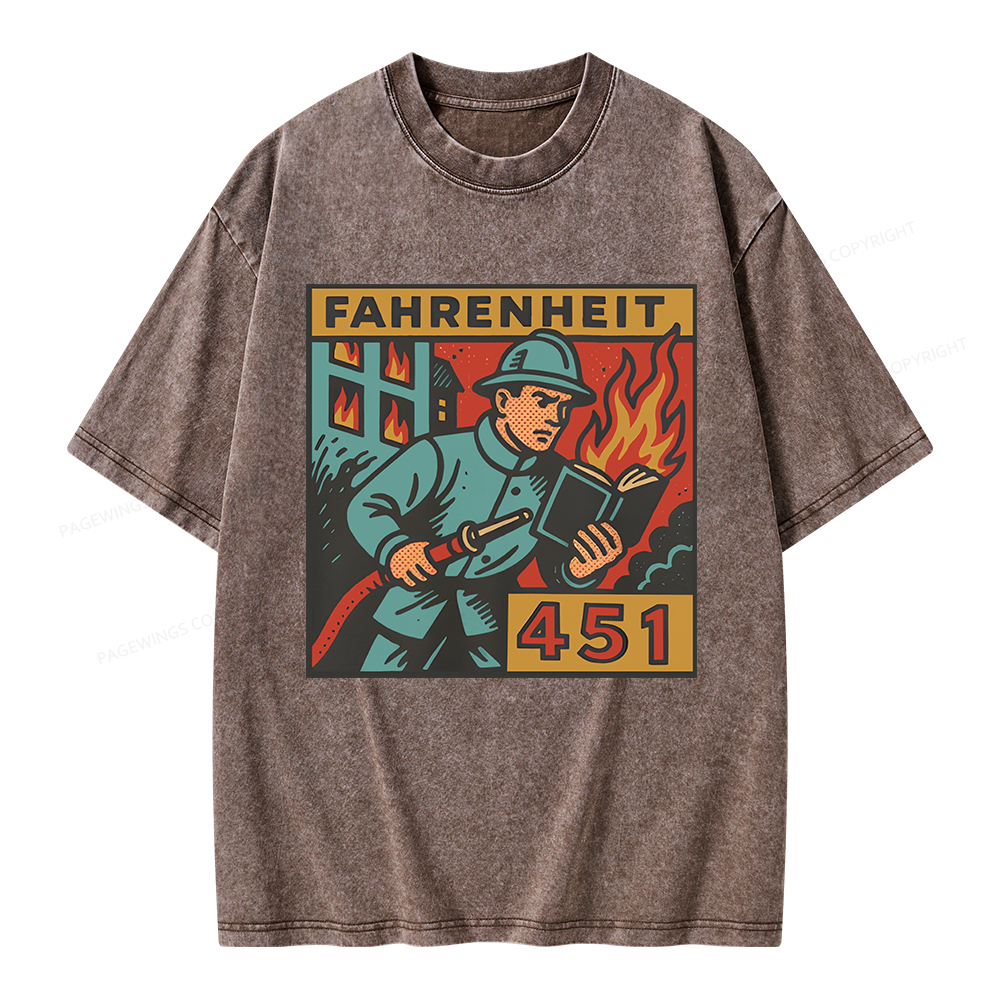 Pagewings Literature 451 Unisex Washed T-shirt
