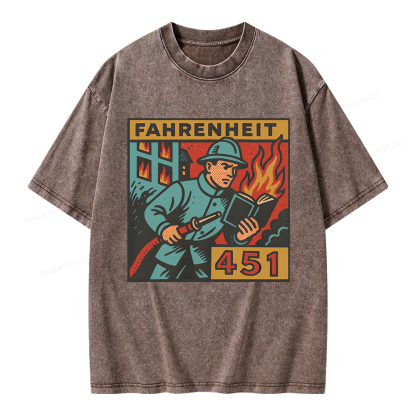 Pagewings Literature 451 Unisex Washed T-shirt