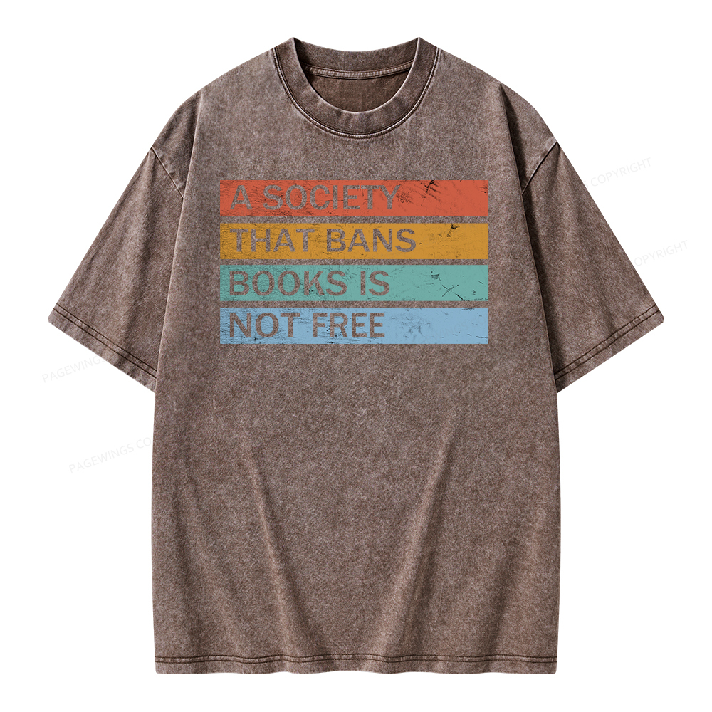Pagewings Banned Books Shirt, Read Banned Books Unisex Washed T-shirt