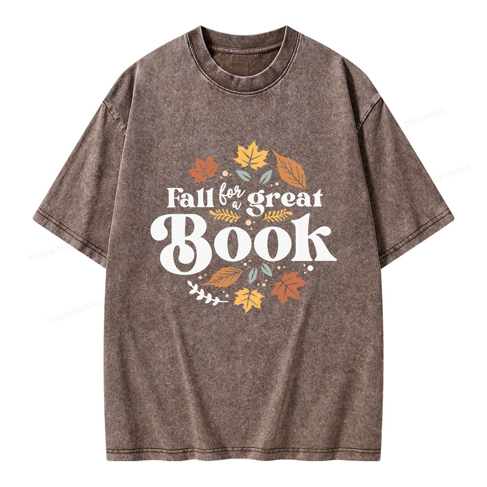 Pagewings Thanksgiving Fall For A Great Book Unisex Washed T-shirt