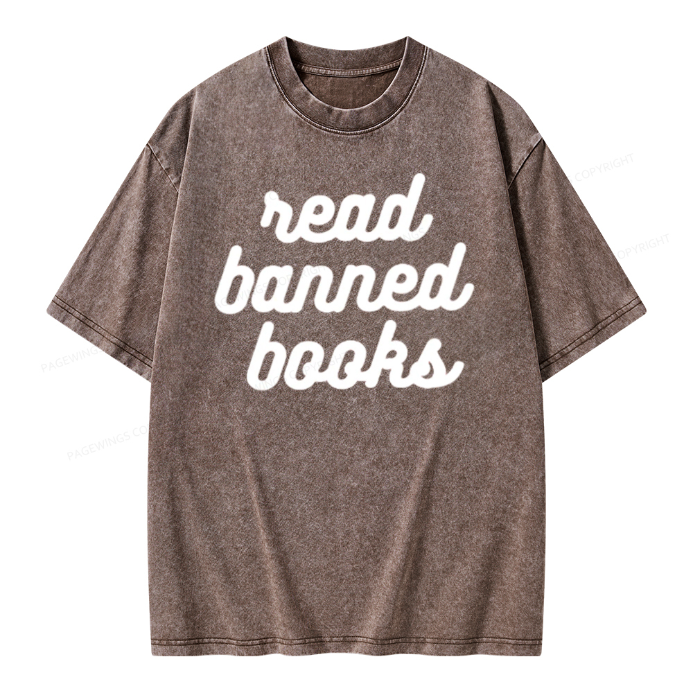 Pagewings Read Banned Books Unisex Tee Unisex Washed T-shirt