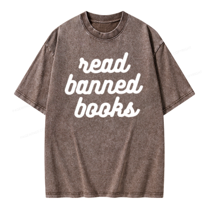 Pagewings Read Banned Books Unisex Tee Unisex Washed T-shirt