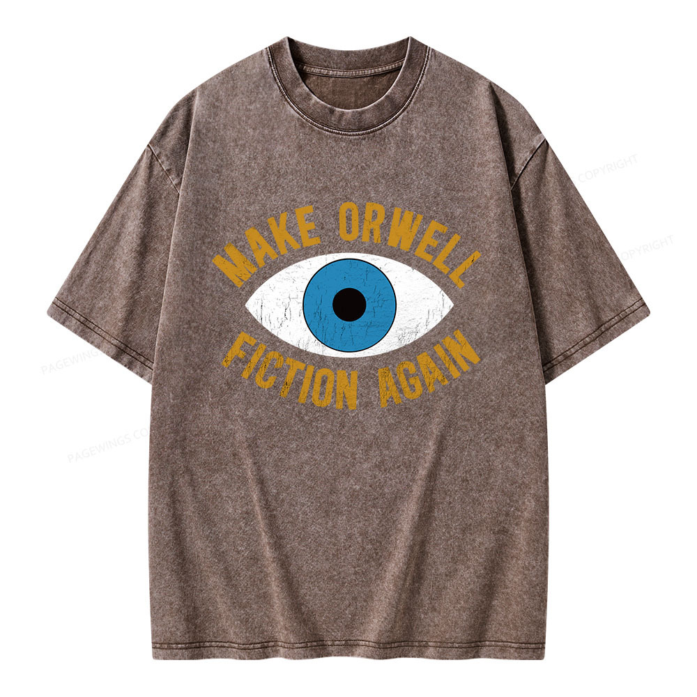 Pagewings Make Orwell Fiction Again Unisex Washed T-shirt