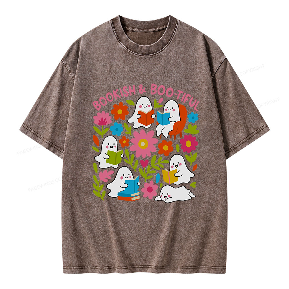 Pagewings Bookish & Boo-tiful Unisex Washed T-shirt