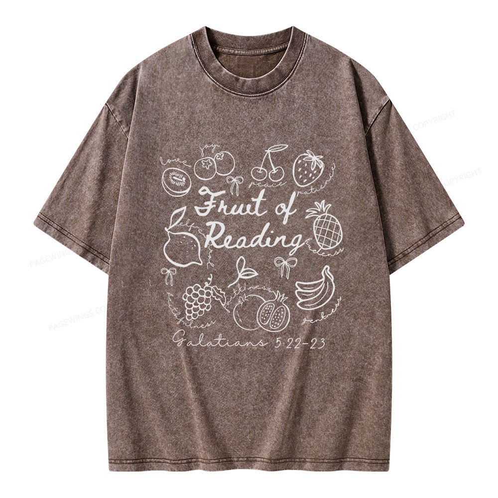 Pagewings Fruit Of Reading Unisex Washed T-shirt