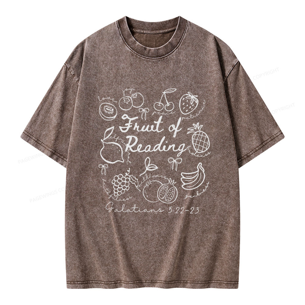 Pagewings Fruit Of Reading Unisex Washed T-shirt