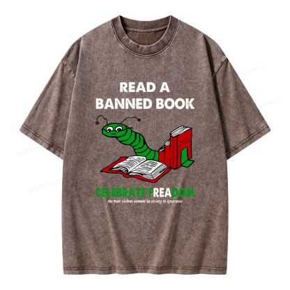 Pagewings Read A Banned Book Unisex Washed T-shirt