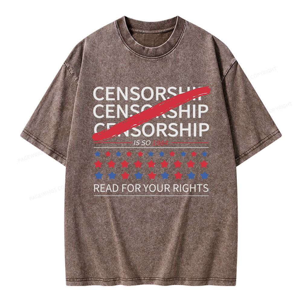 Pagewings Censorship Is So 1984 Unisex Washed T-shirt