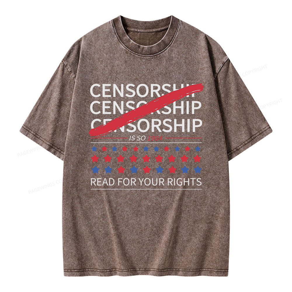 Pagewings Censorship Is So 1984 Unisex Washed T-shirt