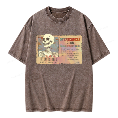 Pagewings Overreaders Club Membership Card Unisex Washed T-shirt