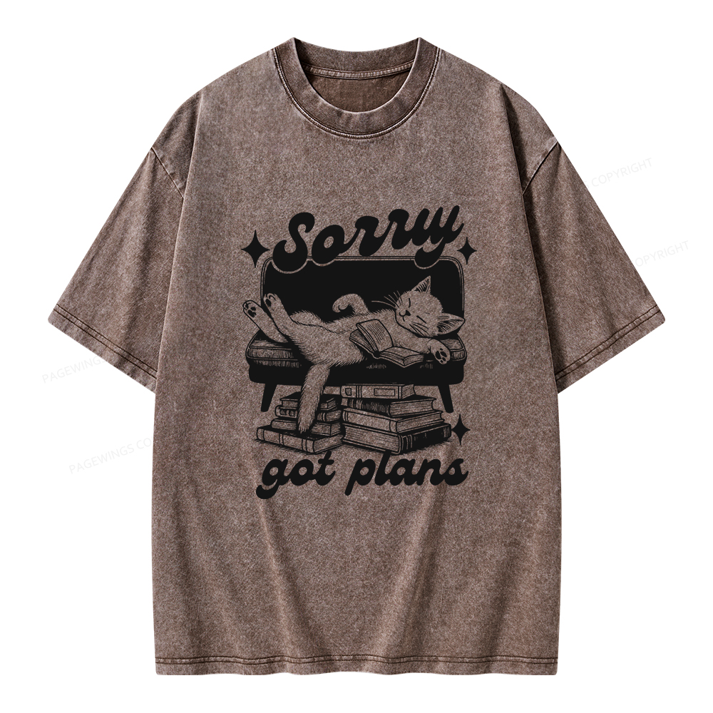 Pagewings Sorry Got Plans Unisex Washed T-shirt
