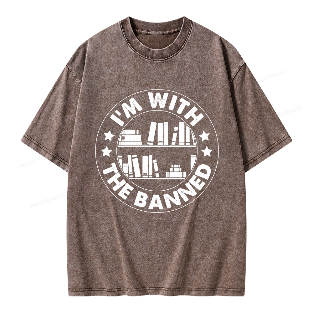 Pagewings I'm With The Banned Unisex Washed T-shirt