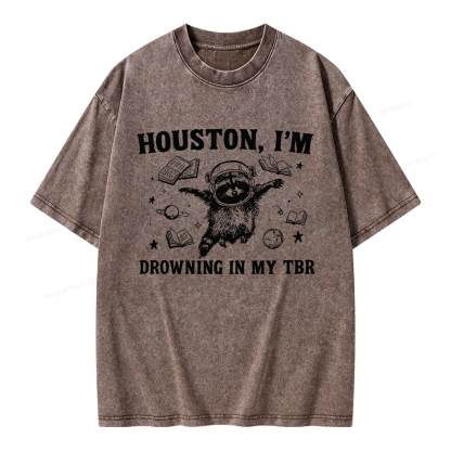 Pagewings Houston I’m Drowning In My TBR Unisex Washed T-shirt
