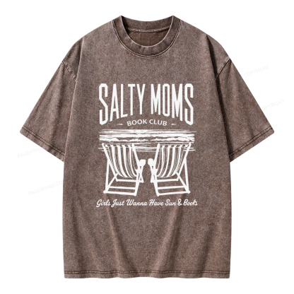 Pagewings Salty Moms Book Club Unisex Washed T-shirt