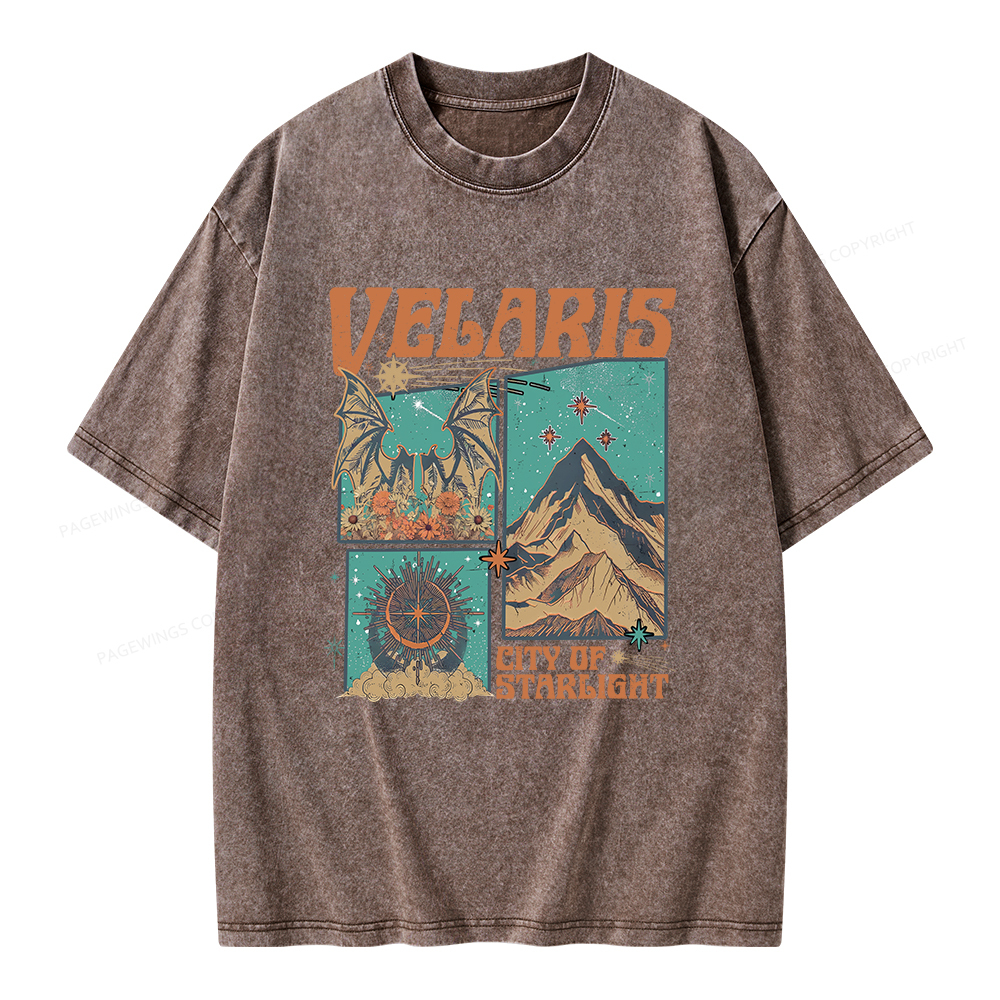 Pagewings Velaris City Of Starlight Unisex Washed T-shirt