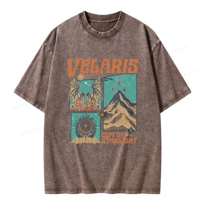 Pagewings Velaris City Of Starlight Unisex Washed T-shirt